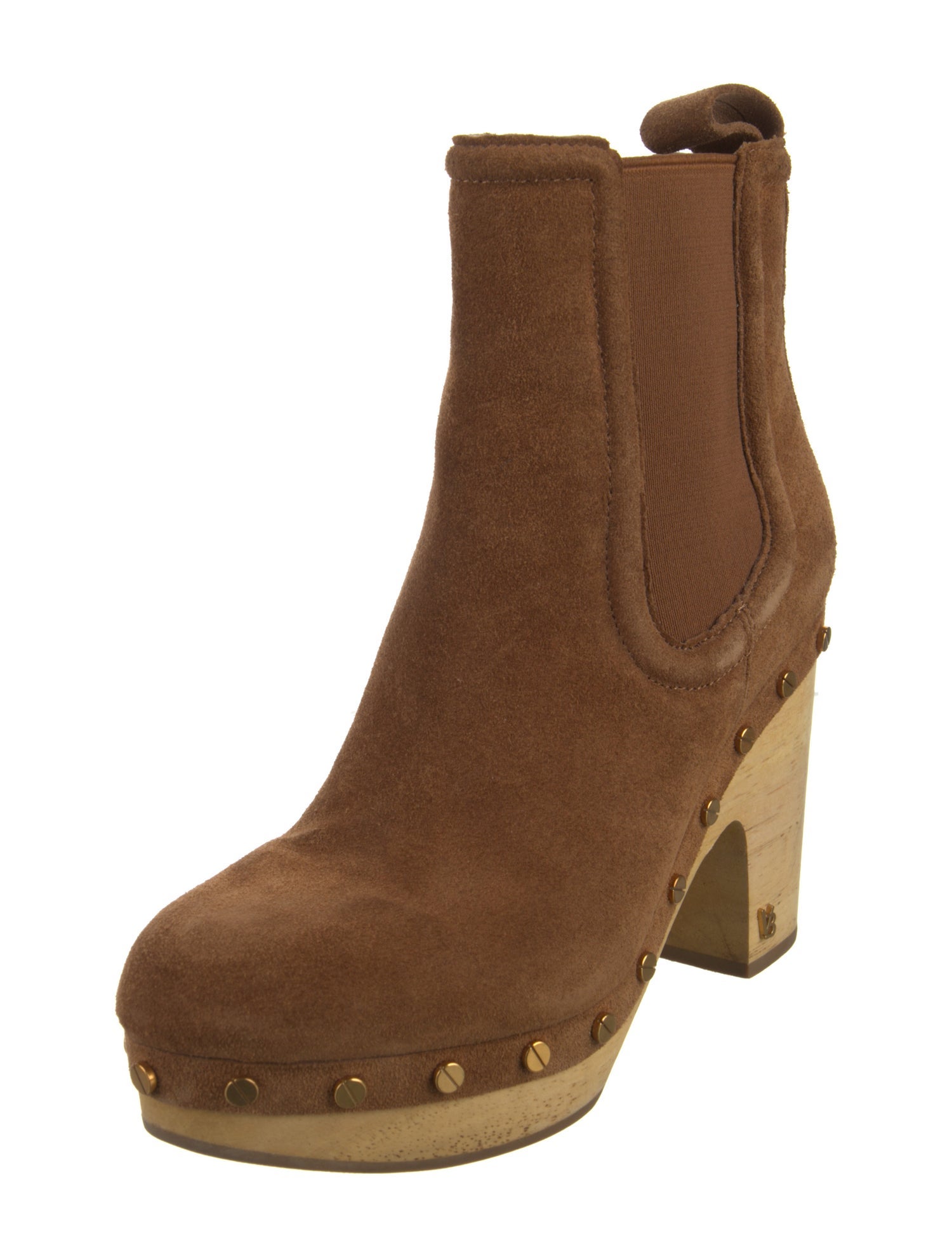 Veronica Beard Suede Studded Accents Chelsea Boots