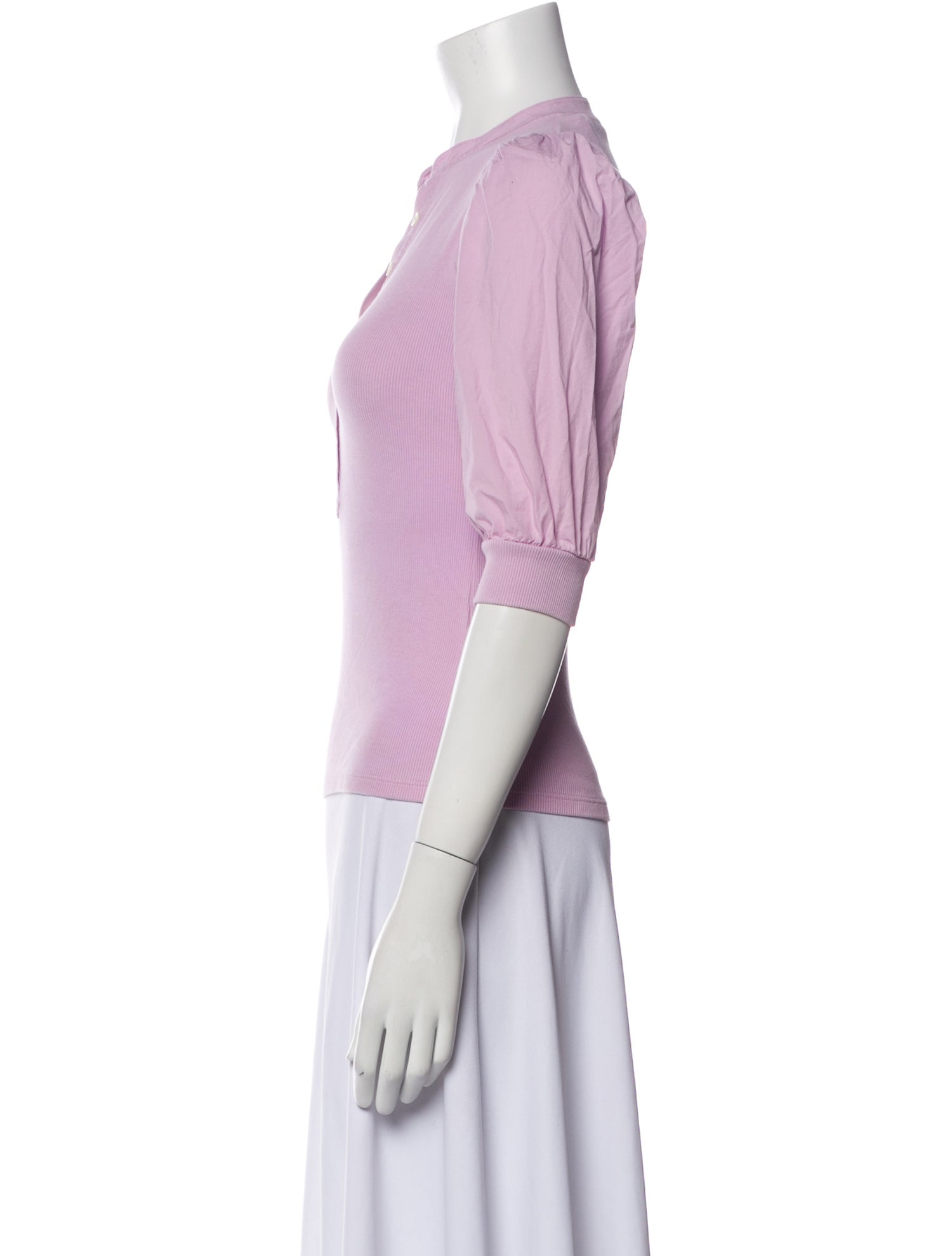 Veronica Beard V-Neck Three-Quarter Sleeve Crop Top