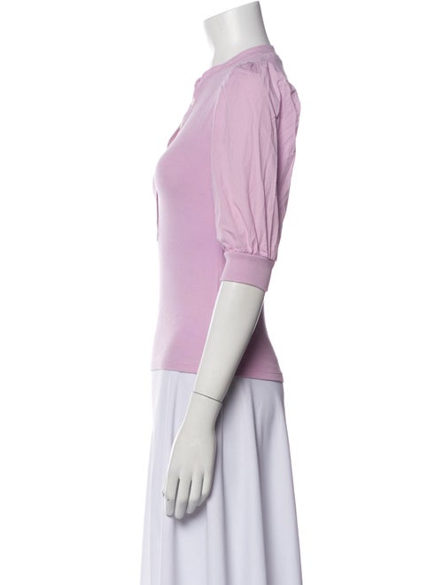 Veronica Beard V-Neck Three-Quarter Sleeve Crop Top