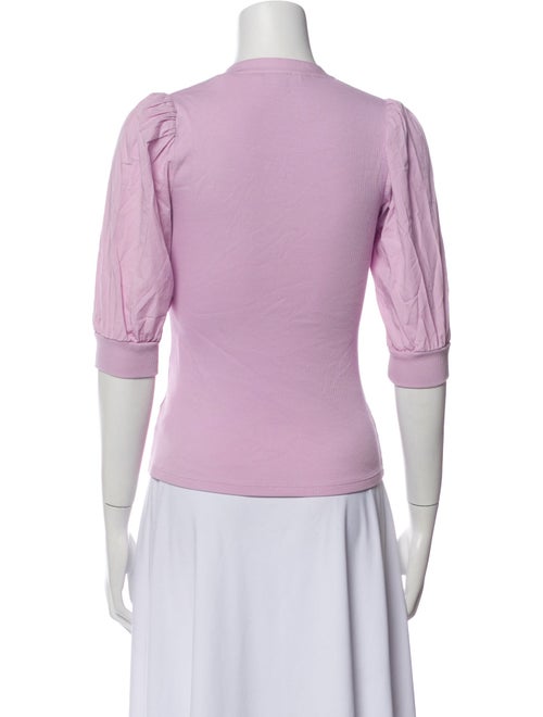 Veronica Beard V-Neck Three-Quarter Sleeve Crop Top