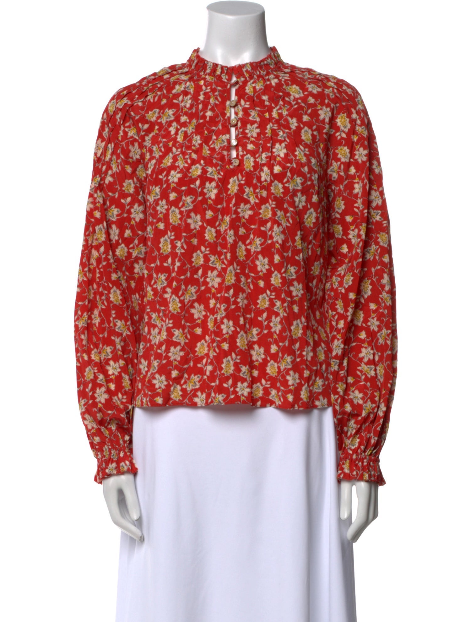 Veronica Beard Silk Floral Print Blouse
