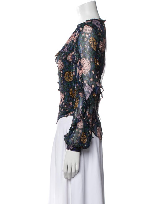 Veronica Beard Silk Floral Print Blouse