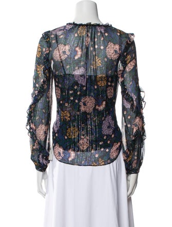 Veronica Beard Silk Floral Print Blouse