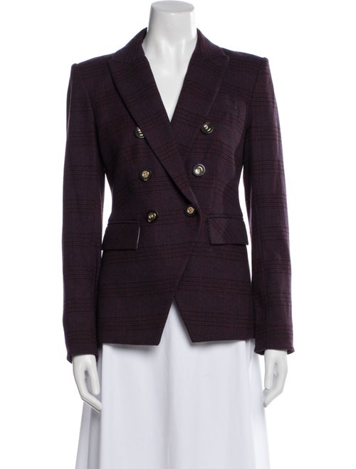 Veronica Beard Wool Plaid Print Blazer