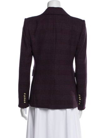 Veronica Beard Wool Plaid Print Blazer