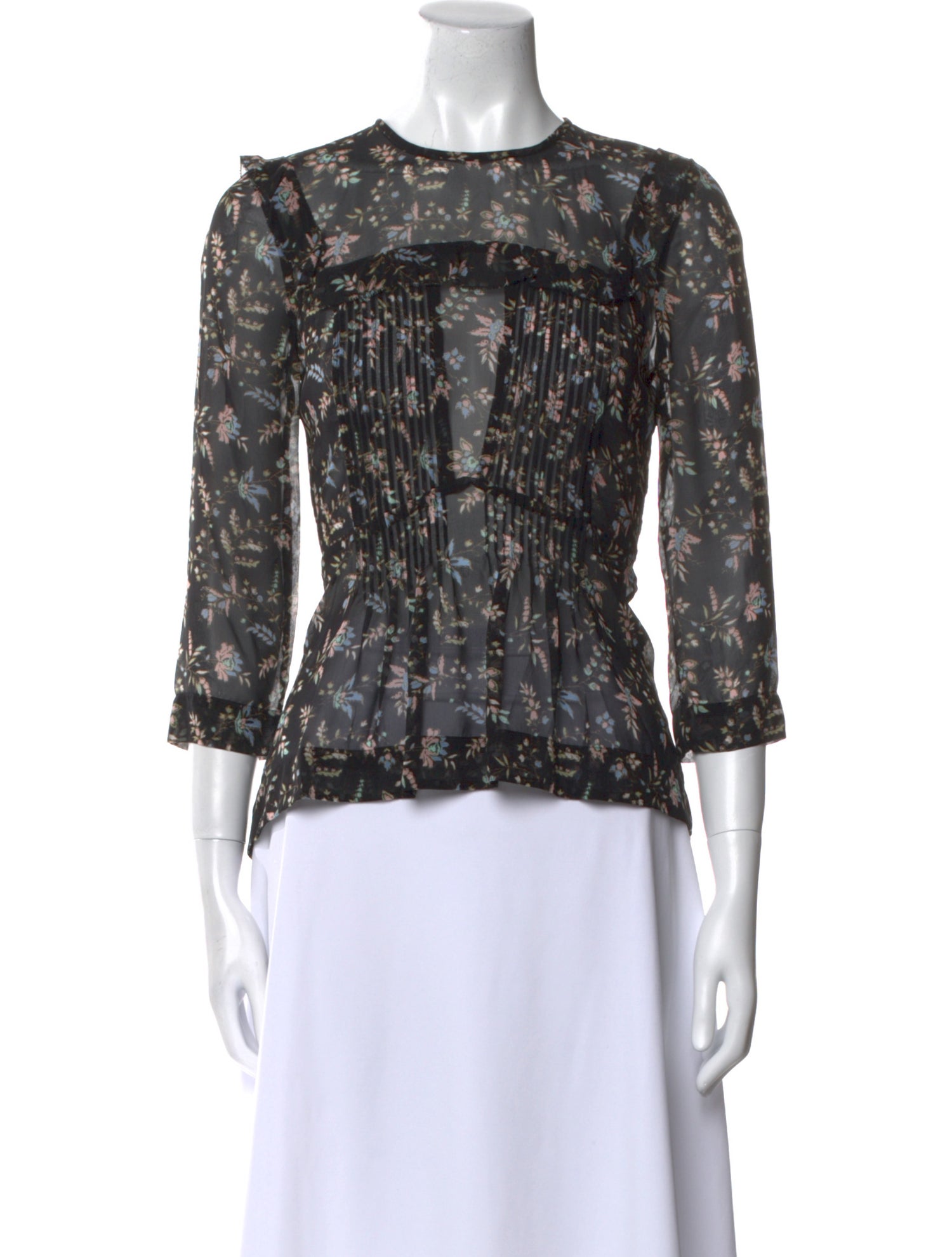 Veronica Beard Silk Floral Print Blouse