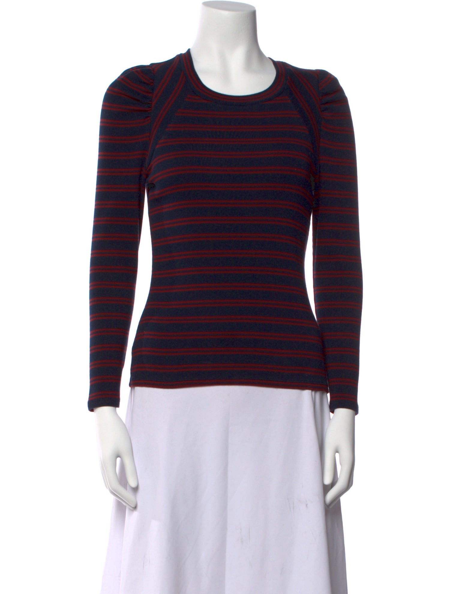 Veronica Beard Striped Crew Neck Top