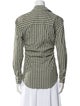 Veronica Beard Striped V-Neck Button-Up Top
