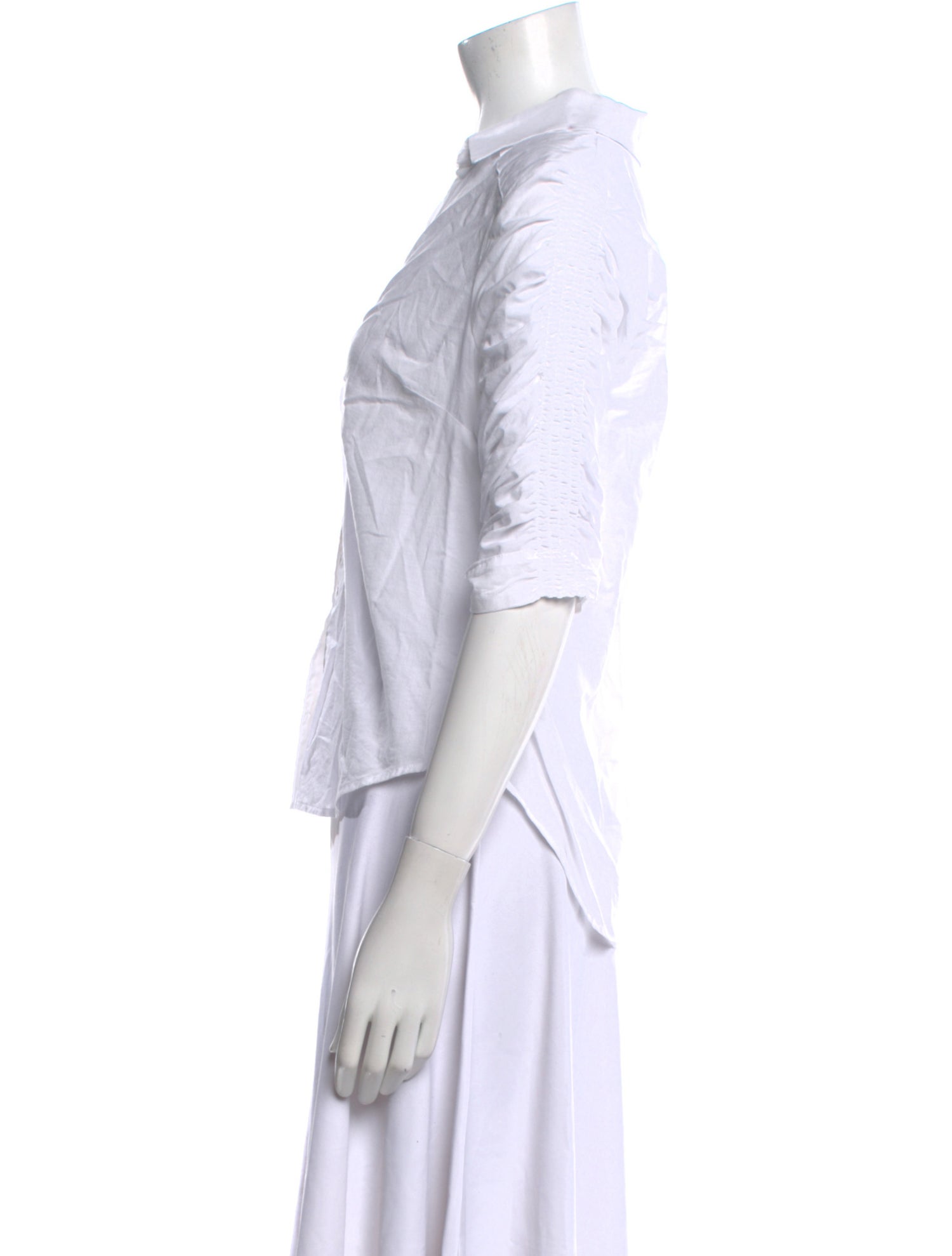 Veronica Beard Three-Quarter Sleeve Button-Up Top