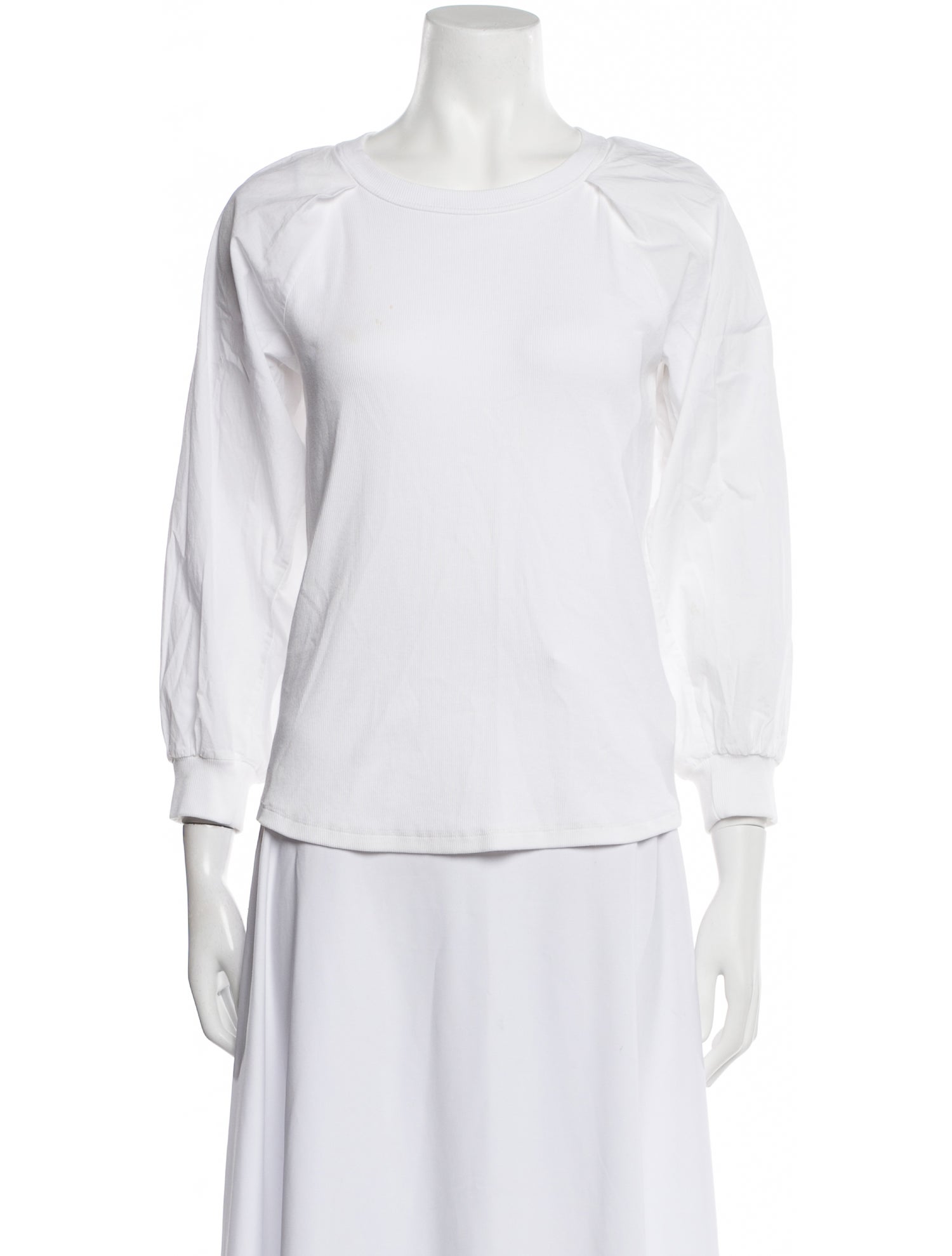 Veronica Beard Bateau Neckline Three-Quarter Sleeve Top