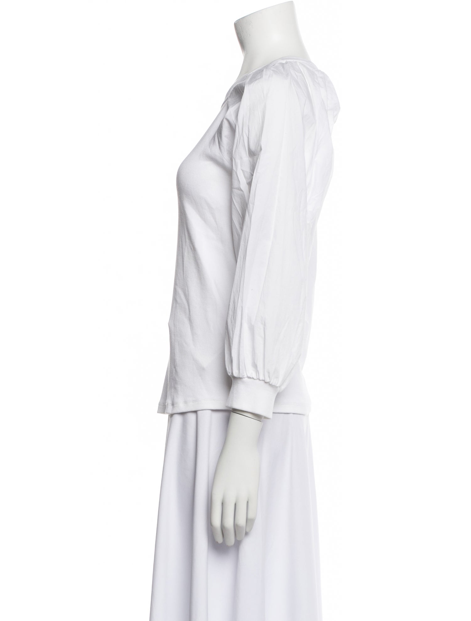 Veronica Beard Bateau Neckline Three-Quarter Sleeve Top