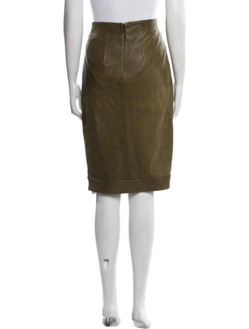 Veronica Beard Lamb Leather Knee-Length Skirt