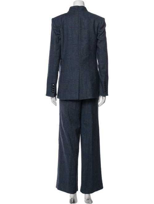 Veronica Beard Wool Plaid Print Pantsuit