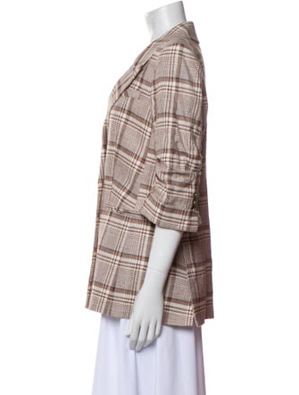 Veronica Beard Plaid Print Blazer