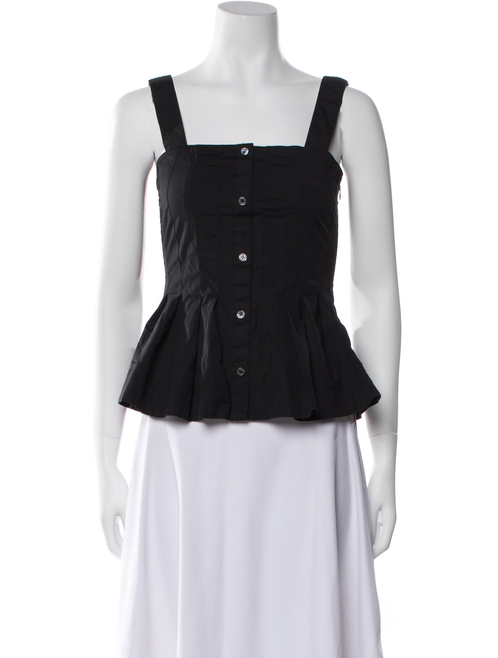 Veronica Beard Square Neckline Sleeveless Crop Top