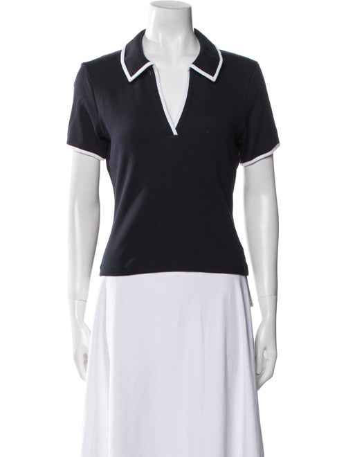 Veronica Beard V-Neck Short Sleeve Polo