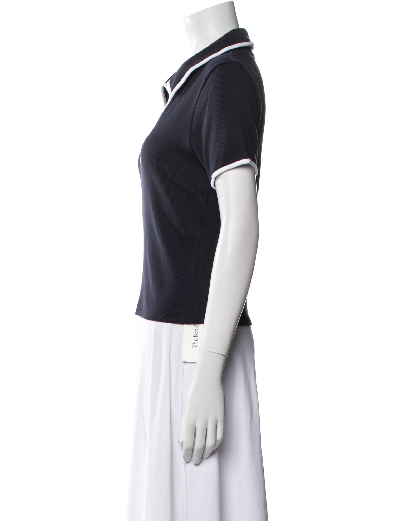 Veronica Beard V-Neck Short Sleeve Polo
