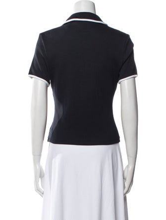 Veronica Beard V-Neck Short Sleeve Polo