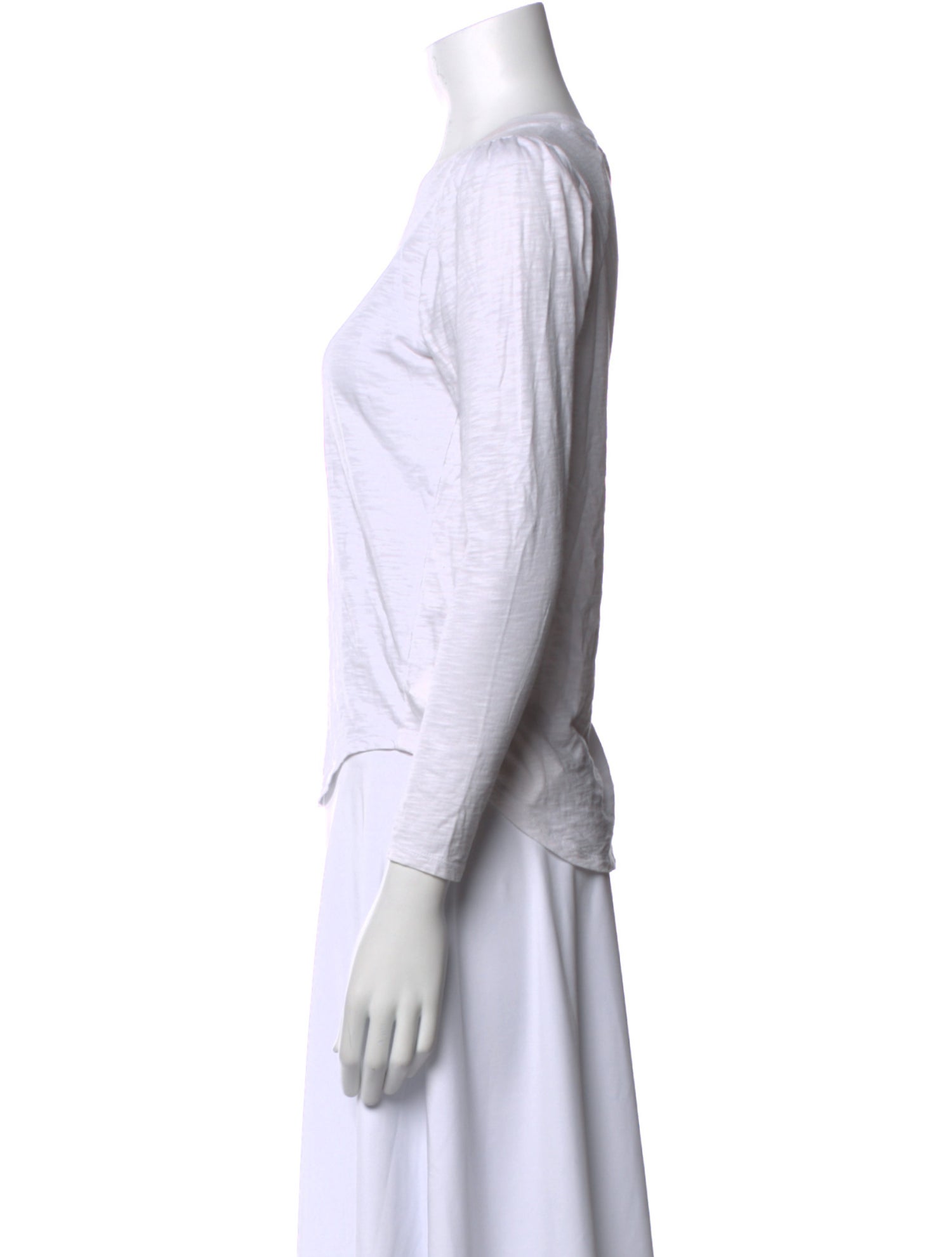 Veronica Beard Bateau Neckline Three-Quarter Sleeve Top