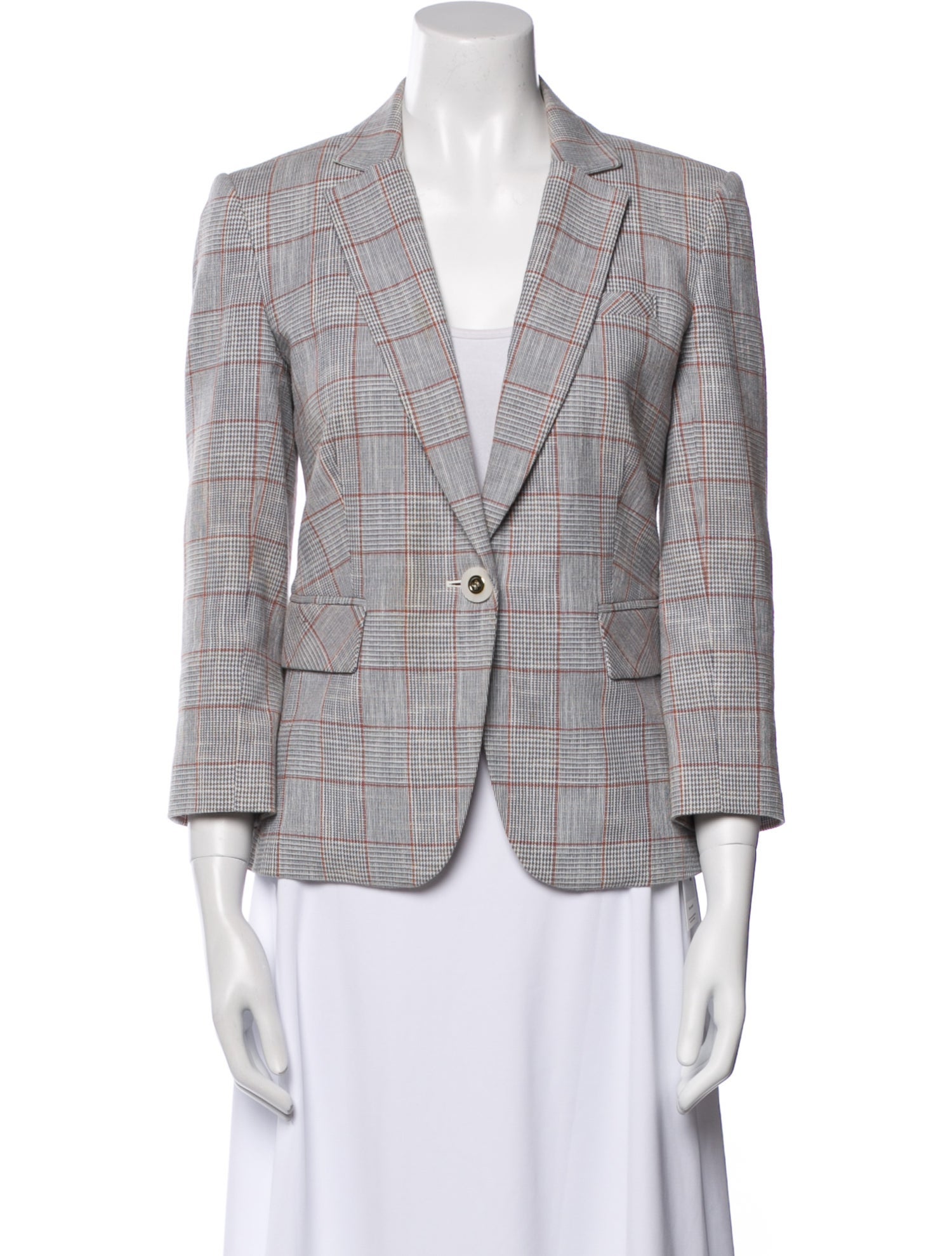 Veronica Beard Plaid Print Blazer