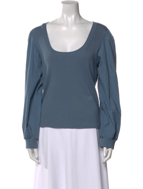 Veronica Beard Scoop Neck Long Sleeve Top