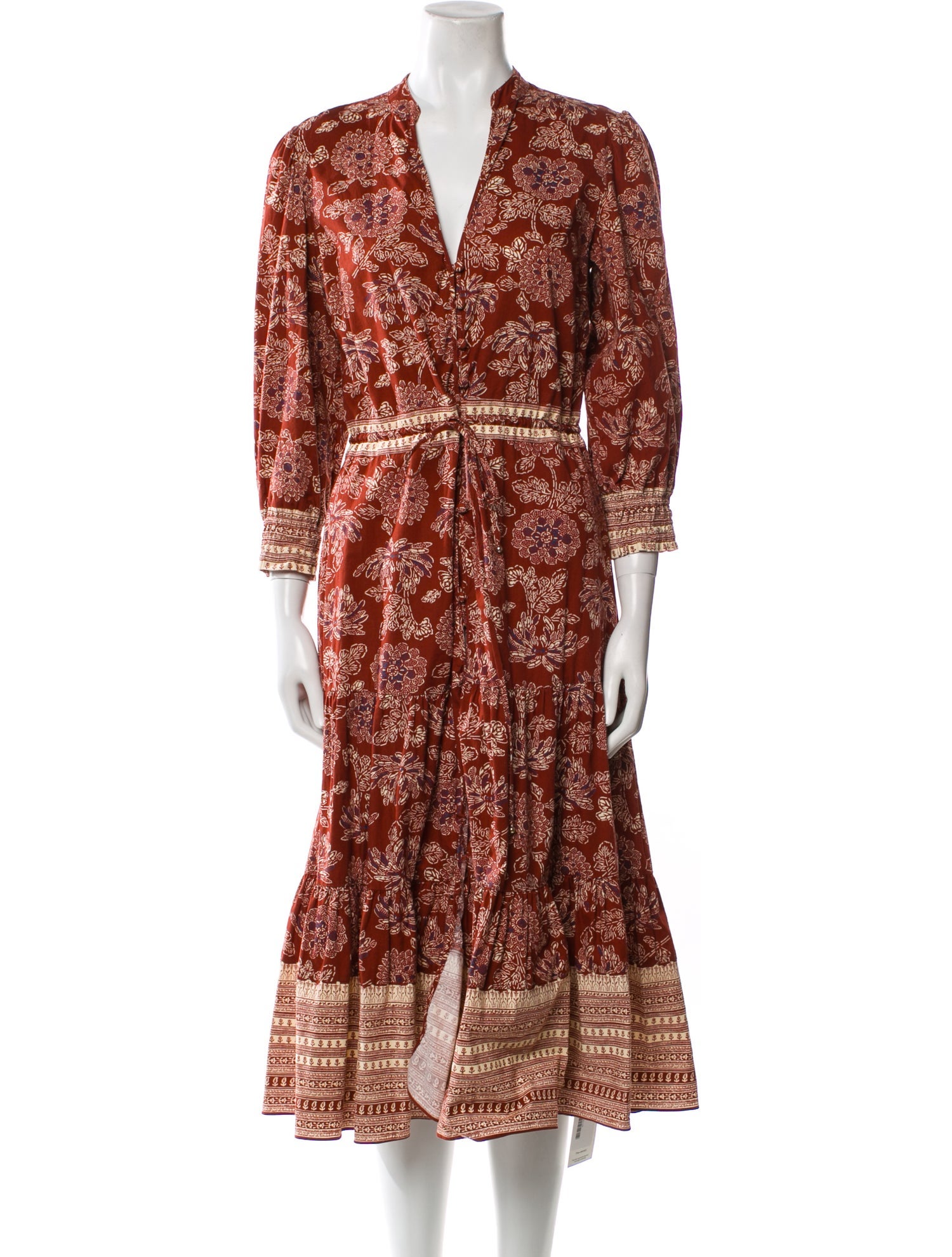 Veronica Beard Floral Print Long Dress