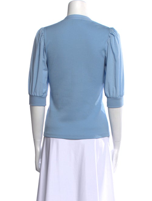 Veronica Beard V-Neck Three-Quarter Sleeve Polo