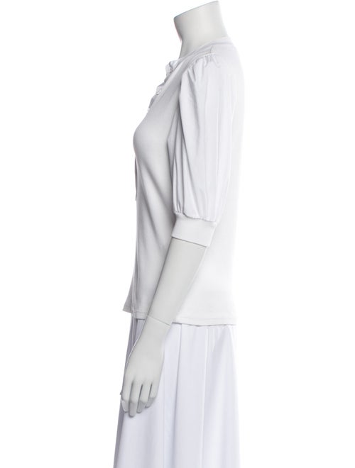 Veronica Beard V-Neck Three-Quarter Sleeve Polo