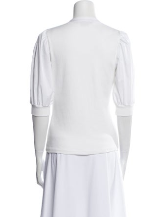 Veronica Beard V-Neck Three-Quarter Sleeve Polo