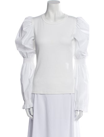 Veronica Beard Crew Neck Long Sleeve Top