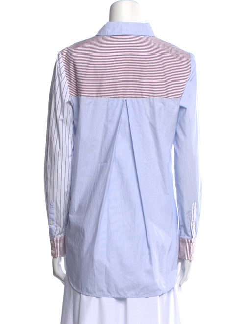 Veronica Beard Striped Long Sleeve Button-Up Top