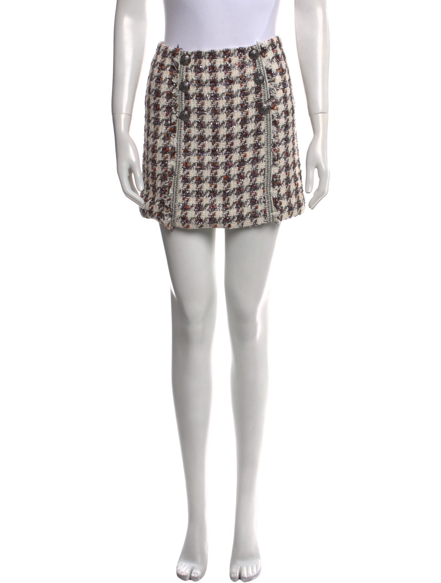 Veronica Beard Tweed Pattern Mini Skirt