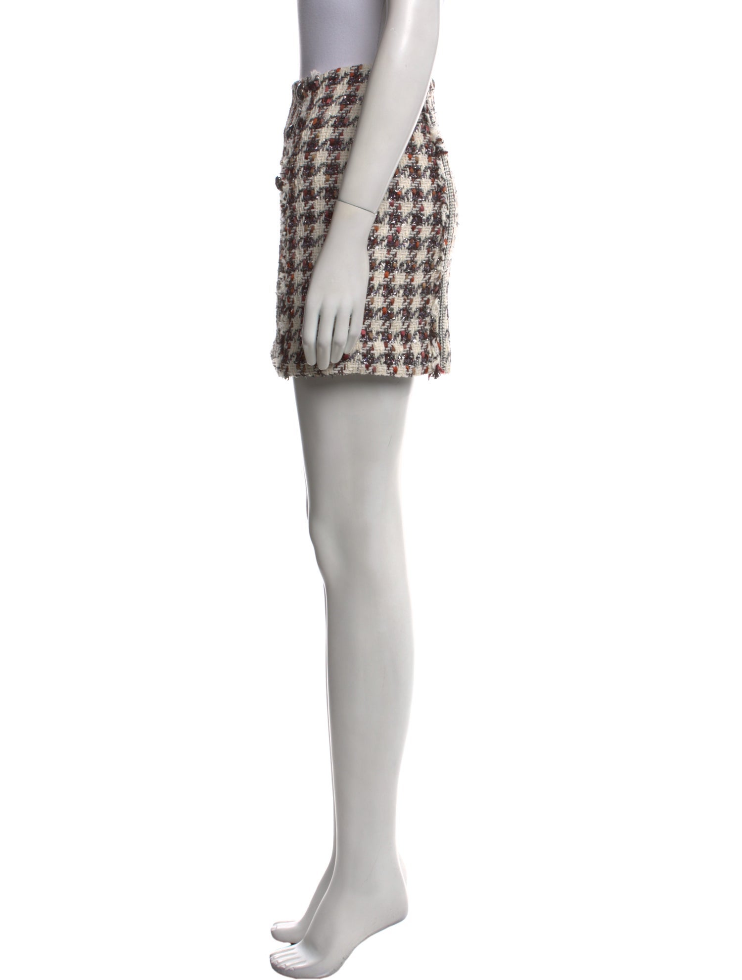 Veronica Beard Tweed Pattern Mini Skirt
