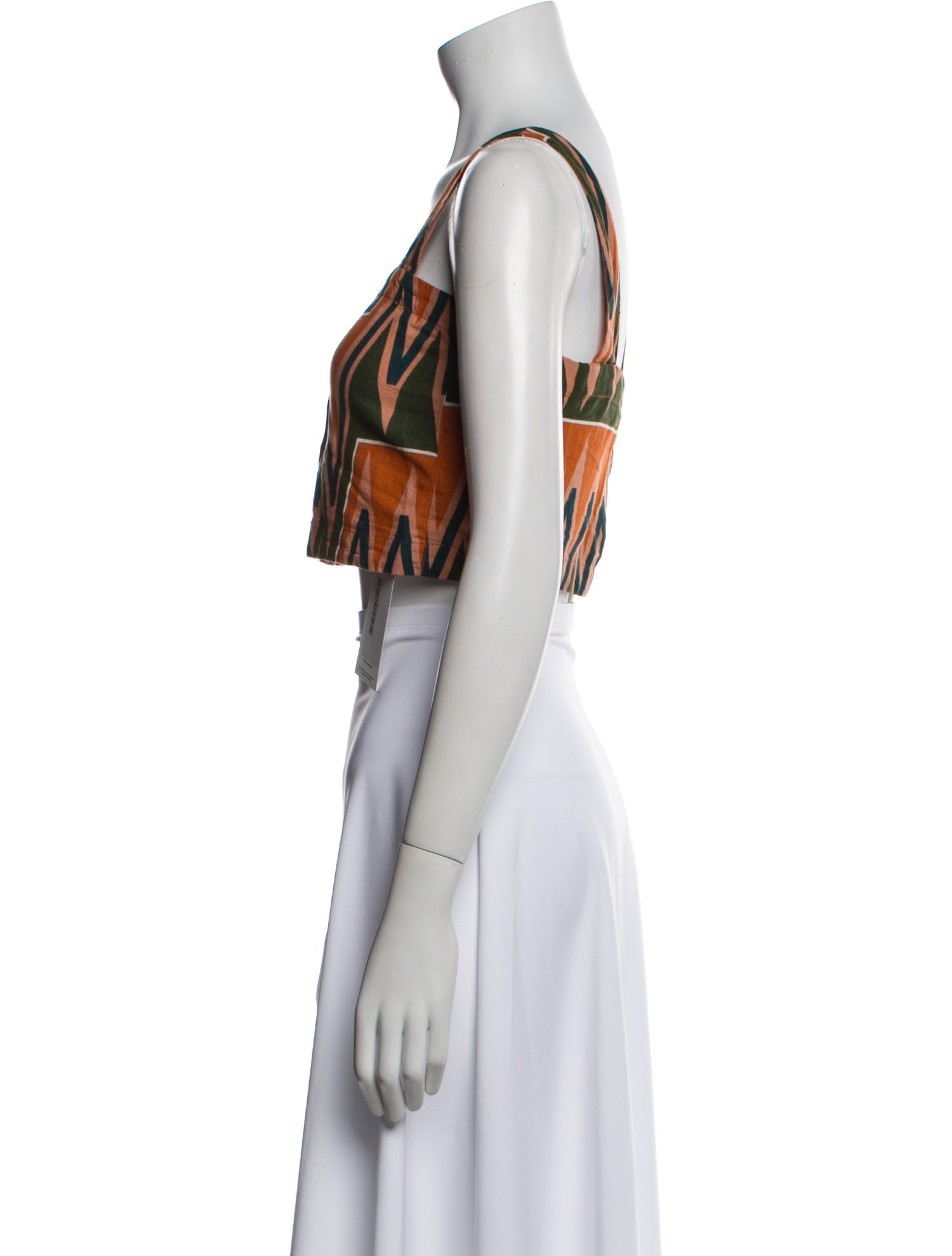 Veronica Beard Linen Printed Crop Top