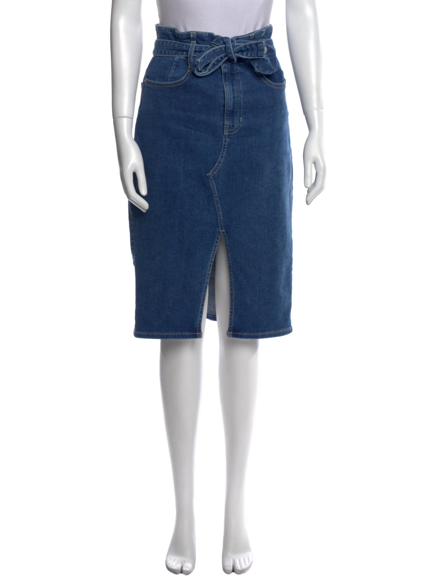 Veronica Beard Raw-Edge Trim Knee-Length Skirt