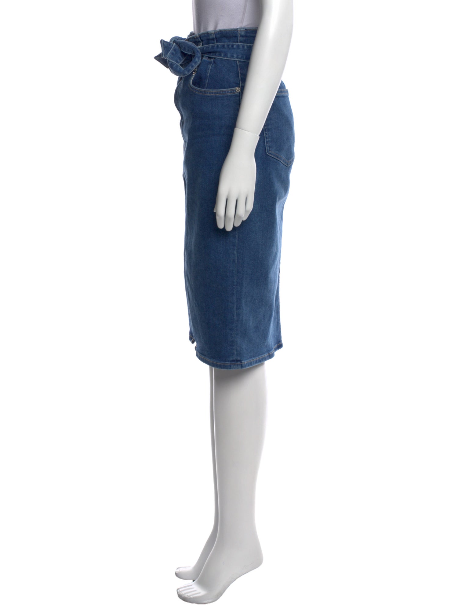 Veronica Beard Raw-Edge Trim Knee-Length Skirt