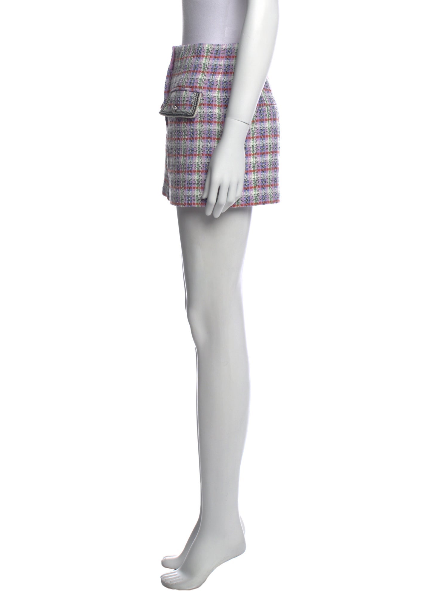 Veronica Beard Plaid Print Mini Shorts w/ Tags