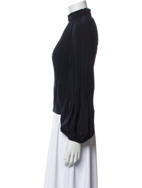 Veronica Beard Mock Neck Long Sleeve Blouse