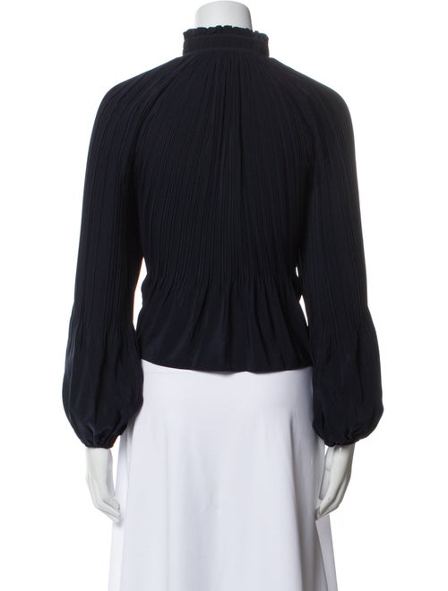 Veronica Beard Mock Neck Long Sleeve Blouse