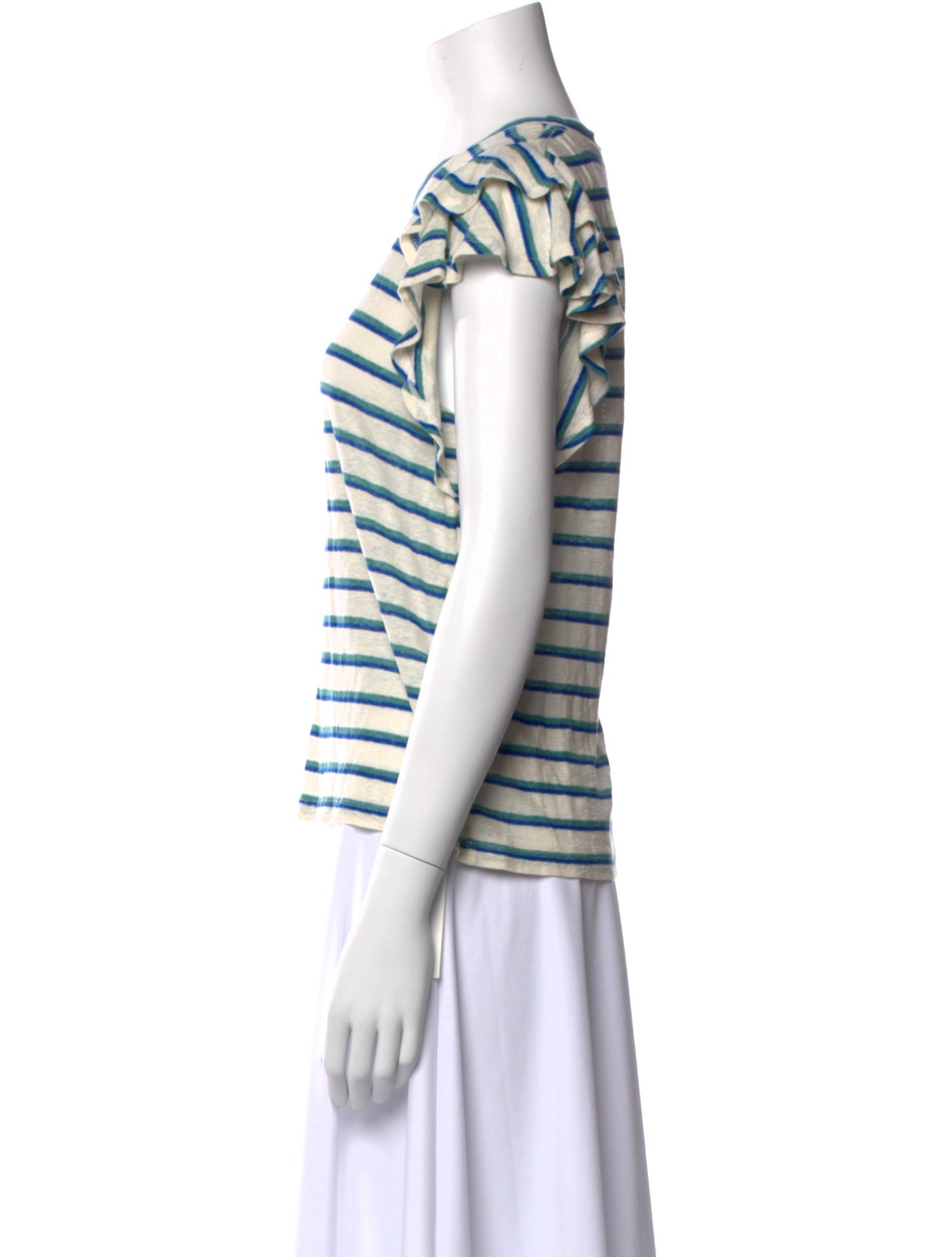 Veronica Beard Linen Striped T-Shirt