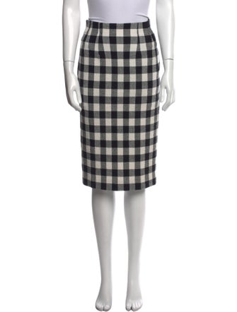 Veronica Beard Plaid Print Knee-Length Skirt