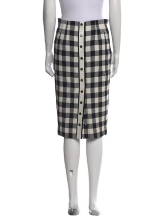 Veronica Beard Plaid Print Knee-Length Skirt
