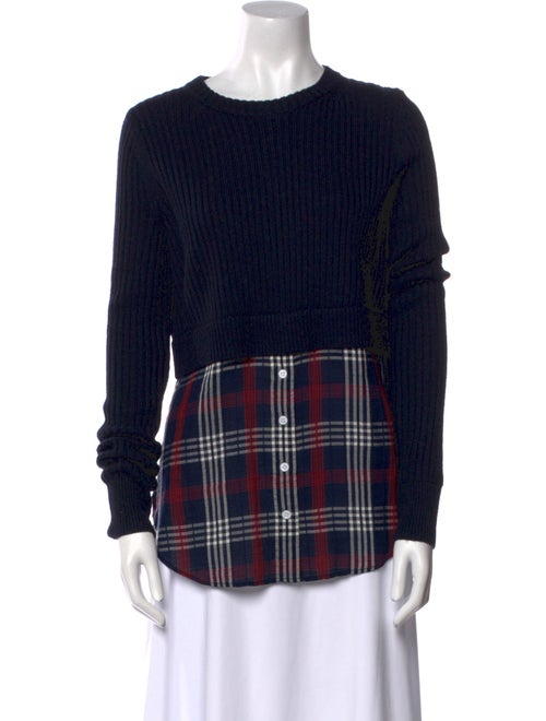 Veronica Beard Merino Wool Plaid Print Sweater