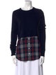 Veronica Beard Merino Wool Plaid Print Sweater