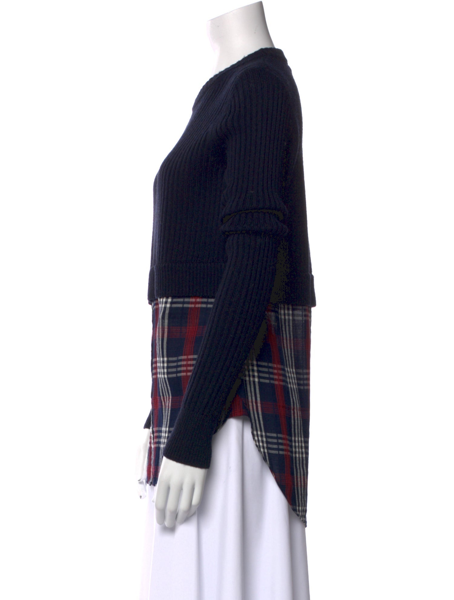 Veronica Beard Merino Wool Plaid Print Sweater