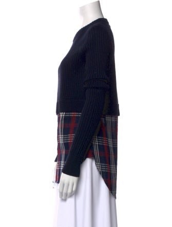 Veronica Beard Merino Wool Plaid Print Sweater