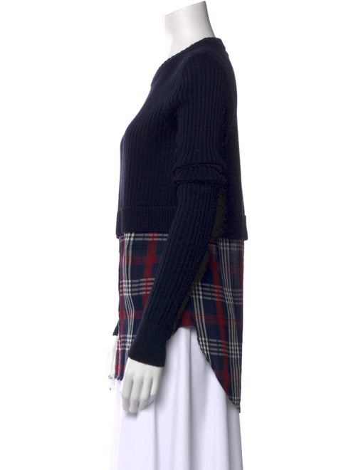Veronica Beard Merino Wool Plaid Print Sweater