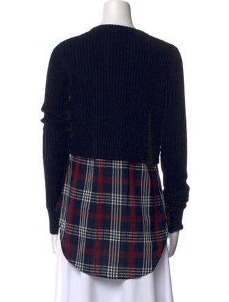 Veronica Beard Merino Wool Plaid Print Sweater
