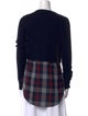 Veronica Beard Merino Wool Plaid Print Sweater