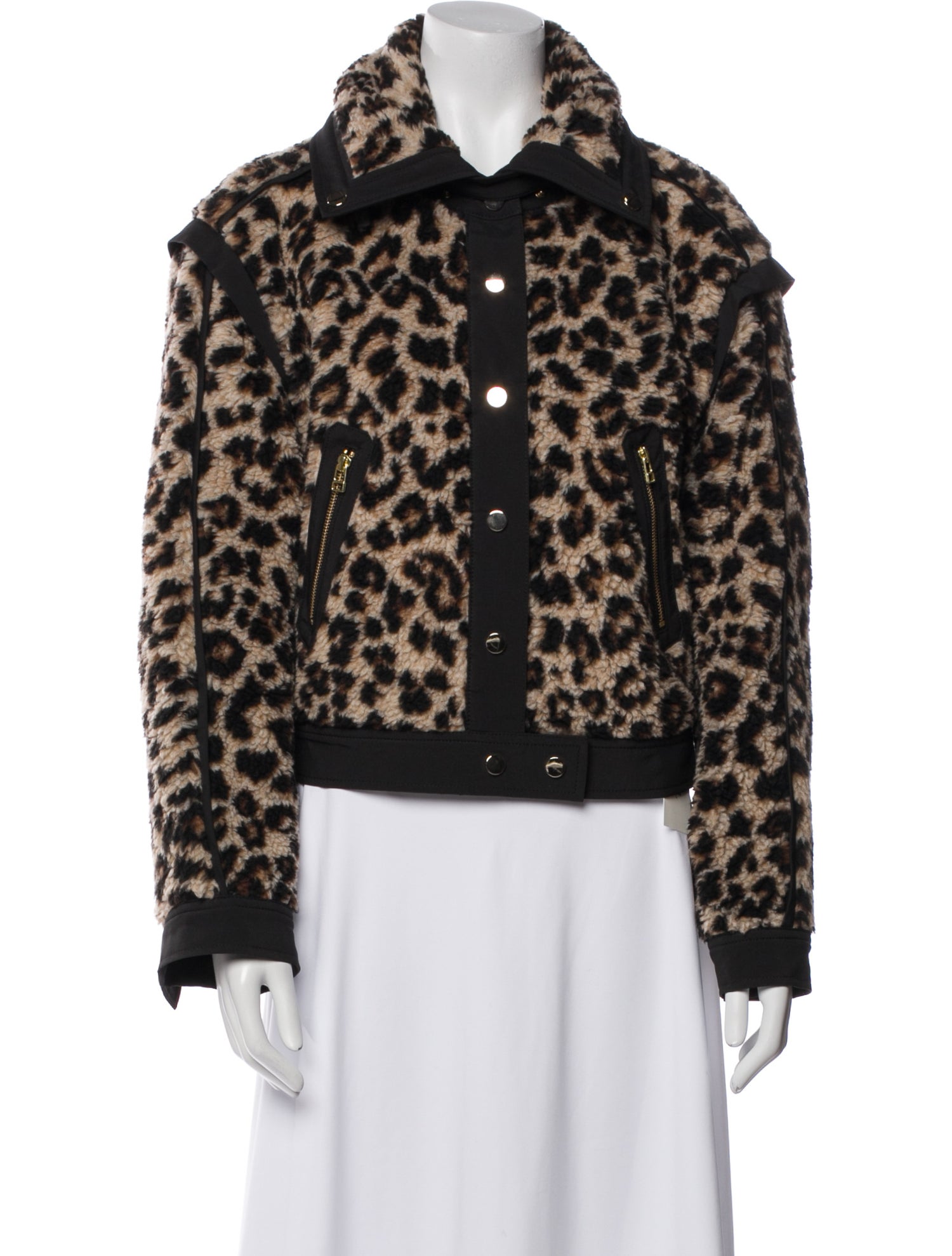 Veronica Beard Animal Print Faux Fur Jacket